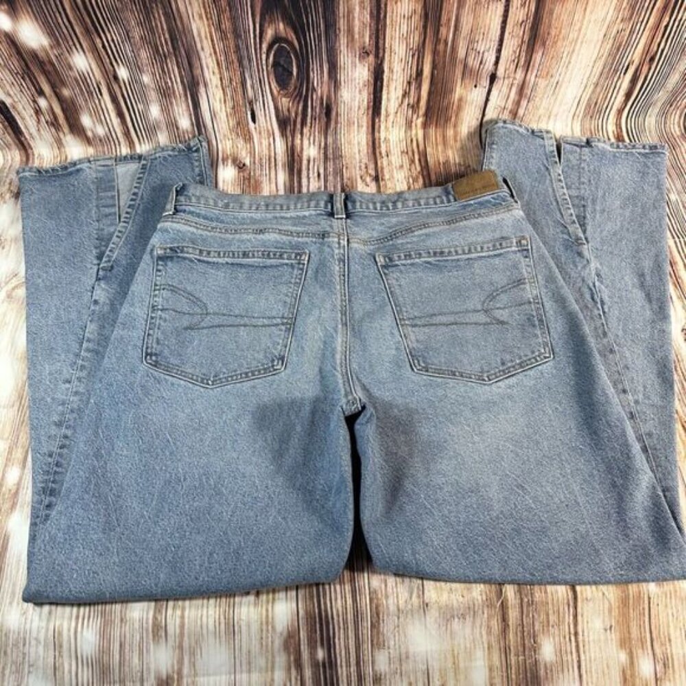 American Eagle ‘90s BOOT CUT Size 12 Blue High Rise Jeans Denim Pants 33x30.5 - Picture 5 of 13